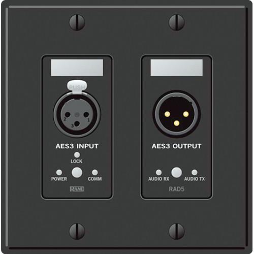 Rane RAD5 2-Gang AES/EBU XLR Line Wall Plate (Black) RAD5B