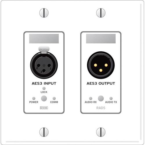 Rane RAD5 2-Gang AES/EBU XLR Line Wall Plate (Black) RAD5B