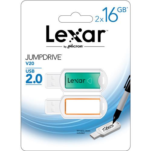 Lexar 16GB JumpDrive V20 USB 2.0 Flash Drive LJDV20-16GABNL3, Lexar, 16GB, JumpDrive, V20, USB, 2.0, Flash, Drive, LJDV20-16GABNL3,