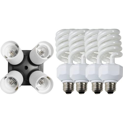 Westcott 4 Socket Adapter Kit with Daylight Fluorescent Lamps