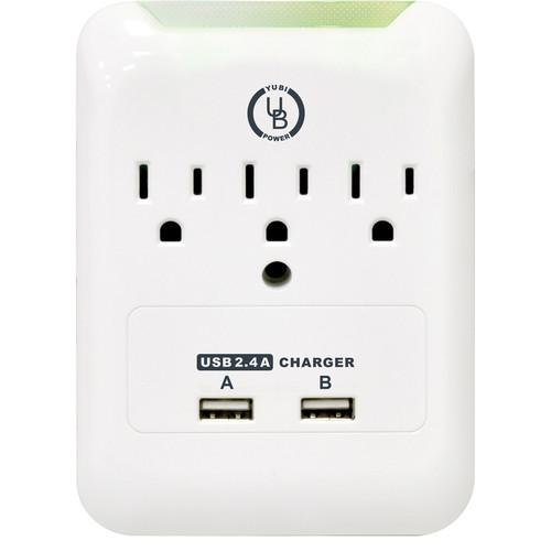 Yubi Power Wall Charging Station with 3 Outlets and YPW3P2US34W